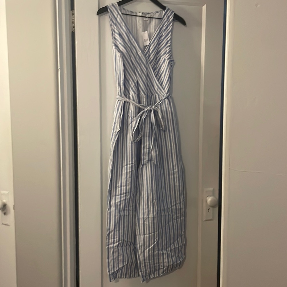 Blue and white striped jumpsuit - GAP